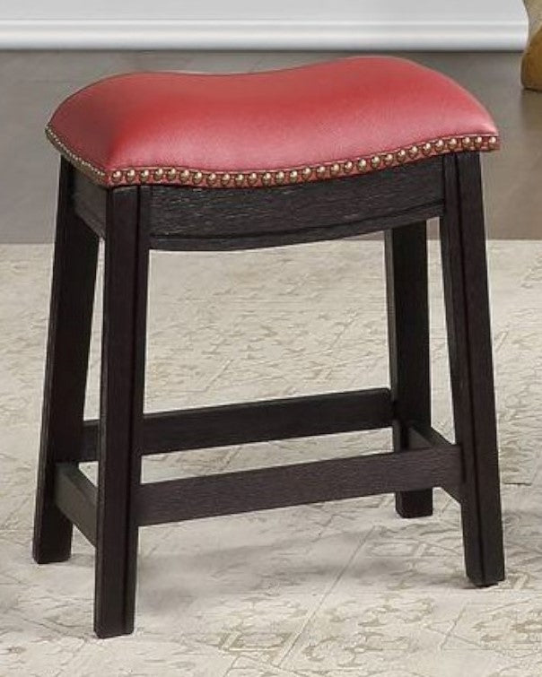 Missie 2 Burgundy PU Leather/Wood Stools