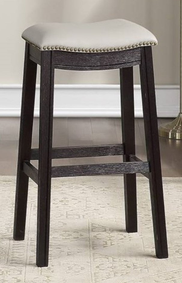 Missie 2 Grey PU Leather/Wood Bar Stools