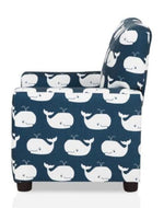 Mobee Navy w/Whale Patterns Fabric Kids Chair