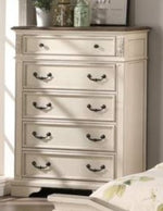 Moerani White Wood 5-Drawer Chest