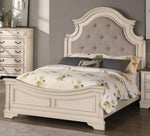 Moerani White Wood/Gray Fabric Cal King Bed (Oversized)