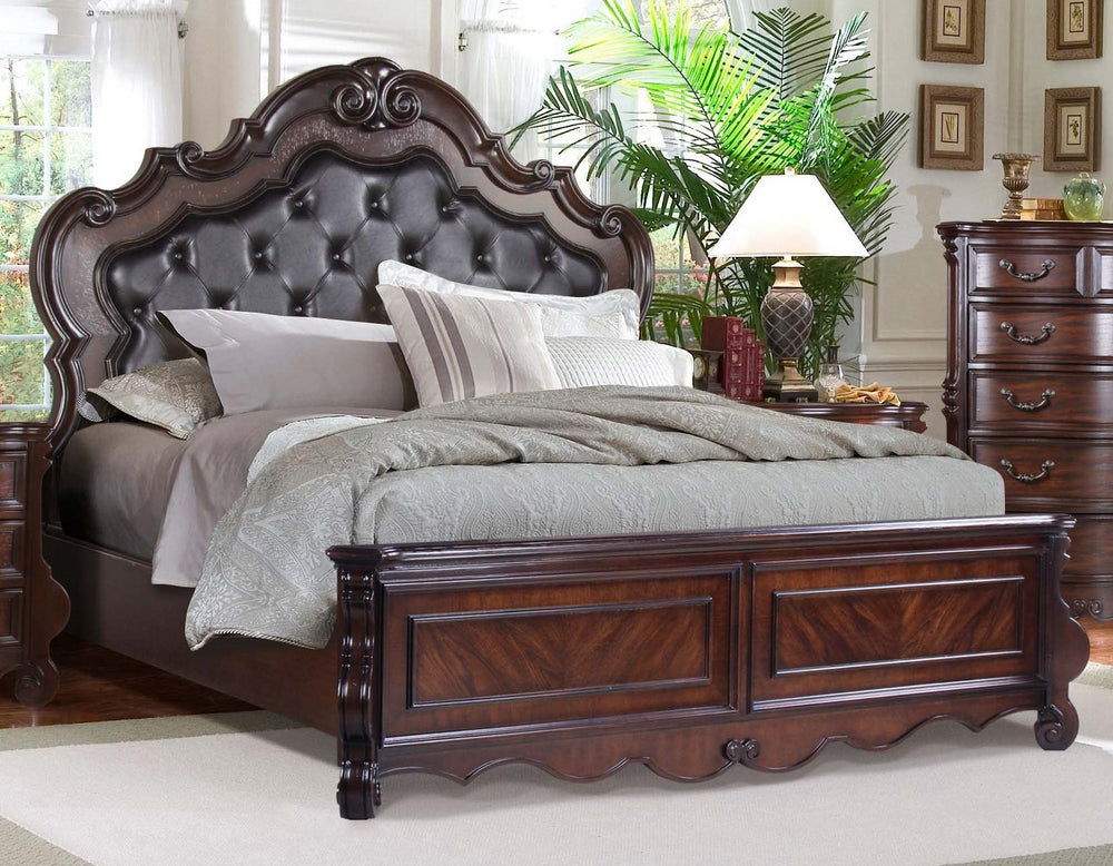 Moira Brown Wood Queen Bed (Oversized)