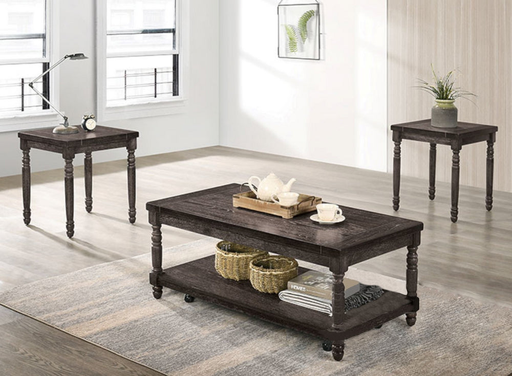 Monango 3-Pc Weathered Gray Coffee Table Set