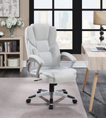 Montse White Leatherette Adjustable Office Chair