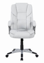 Montse White Leatherette Adjustable Office Chair