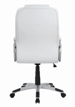 Montse White Leatherette Adjustable Office Chair