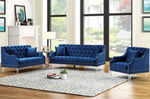 Mora Blue Velvet Tufted Chair