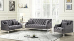 Mora Grey Velvet Tufted Loveseat