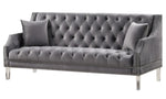 Mora Grey Velvet Tufted Sofa