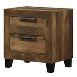 Morales Rustic Oak Wood 2-Drawer Nightstand