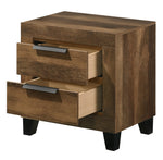 Morales Rustic Oak Wood 2-Drawer Nightstand