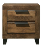 Morales Rustic Oak Wood 2-Drawer Nightstand