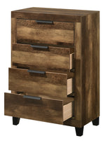 Morales Rustic Oak Wood 4-Drawer Chest