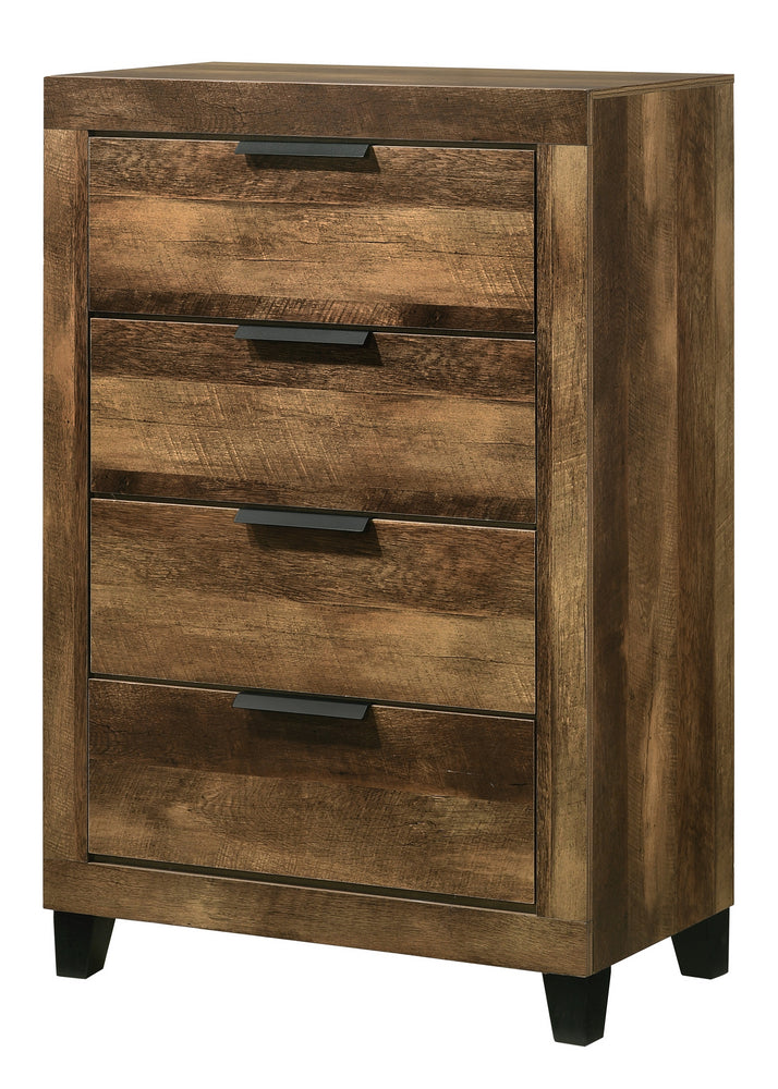 Morales Rustic Oak Wood 4-Drawer Chest