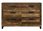 Morales Rustic Oak Wood 6-Drawer Dresser