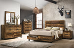 Morales Rustic Oak Wood 6-Drawer Dresser