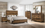 Morales Rustic Oak Wood King Bed