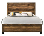 Morales Rustic Oak Wood King Bed