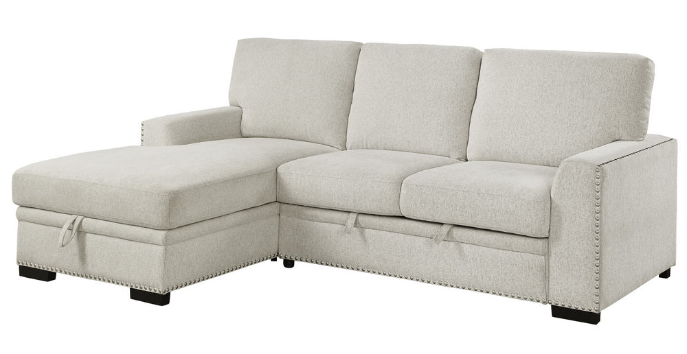 Morelia 2-Pc Beige Fabric LAF Sectional Sofa Bed