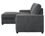 Morelia 2-Pc Charcoal Fabric LAF Sectional Sofa Bed