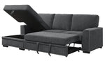 Morelia 2-Pc Charcoal Fabric LAF Sectional Sofa Bed