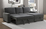 Morelia 2-Pc Charcoal Fabric RAF Sectional Sofa Bed