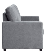 Morelia Gray Chenille Fabric Loveseat w/ Nailhead Trim