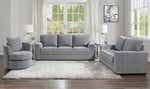 Morelia Gray Chenille Fabric Loveseat w/ Nailhead Trim