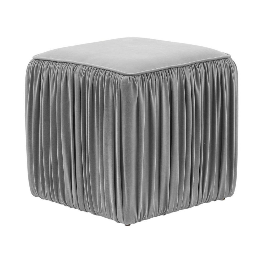 Morgan Slate Pleated Ottoman