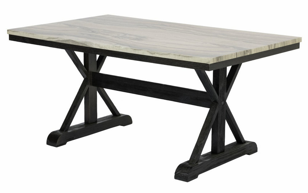 Morwen Faux Marble/Espresso Dining Table