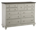 Mossbrook Light Gray Wood 9-Drawer Dresser