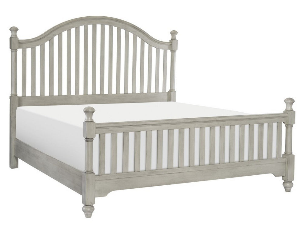 Mossbrook Light Gray Wood Cal King Bed