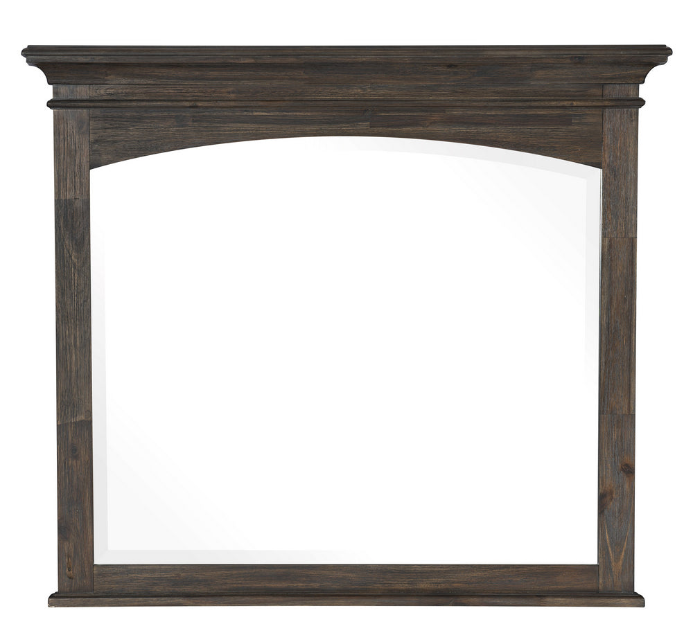 Motsinger Wire-Brushed Rustic Brown Wood Dresser Mirror