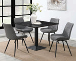 Moxee 2 Grey Fabric/Gunmetal Metal Swivel Side Chairs