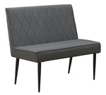 Moxee 3-Pc Grey Fabric/Gunmetal Metal Dining Bench Set