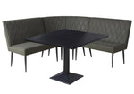 Moxee 4-Pc Espresso Wood/Grey Fabric Dining Table Set