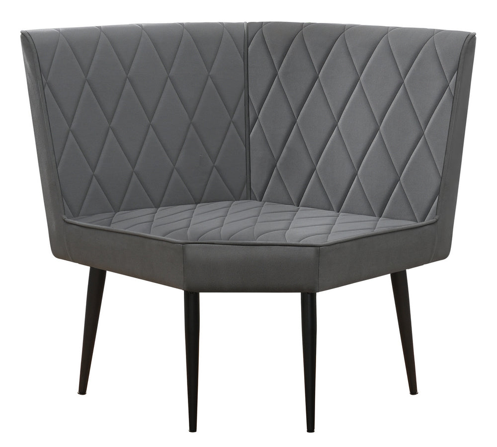 Moxee Grey Fabric/Gunmetal Metal Corner Dining Bench