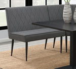 Moxee Grey Fabric/Gunmetal Metal Short Dining Bench