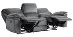 Muirfield Gray Textured Microfiber Manual Recliner Sofa