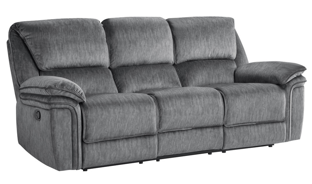 Muirfield Gray Textured Microfiber Manual Recliner Sofa