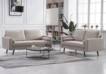 Muriel 2-Pc Beige Linen Fabric Sofa Set