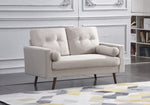 Muriel 2-Pc Beige Linen Fabric Sofa Set