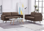 Muriel 2-Pc Brown Linen Fabric Sofa Set