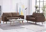 Muriel 2-Pc Brown Linen Fabric Sofa Set