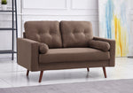 Muriel 2-Pc Brown Linen Fabric Sofa Set