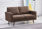 Muriel 2-Pc Brown Linen Fabric Sofa Set