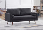 Muriel 2-Pc Dark Gray Linen Fabric Sofa Set