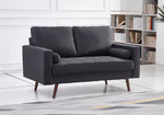 Muriel 2-Pc Dark Gray Linen Fabric Sofa Set