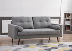 Muriel 2-Pc Light Gray Linen Fabric Sofa Set