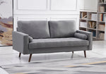 Muriel 2-Pc Light Gray Linen Fabric Sofa Set